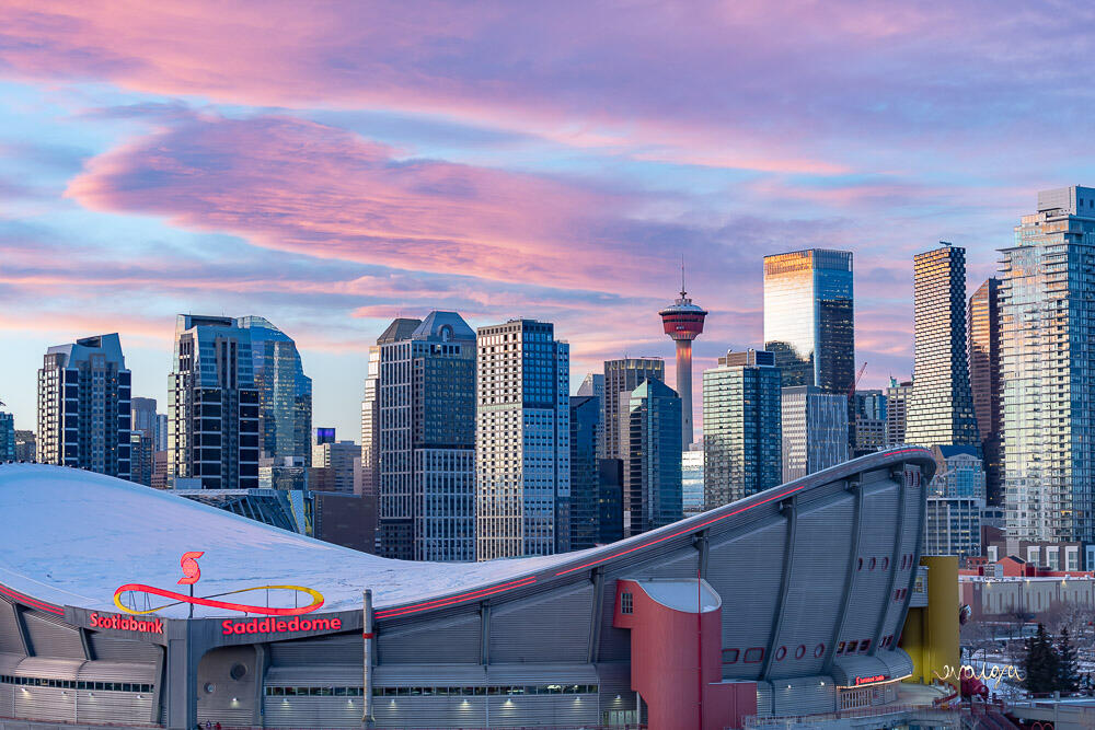 Pink Sunset over Calgary